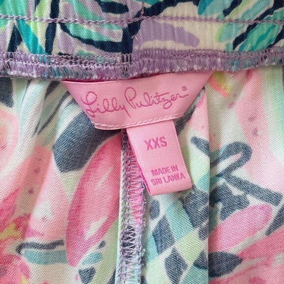 Lilly Pulitzer Piper Pants in Slathouse Soirée Print Navy Drawstring Size XXS - Picture 6 of 7